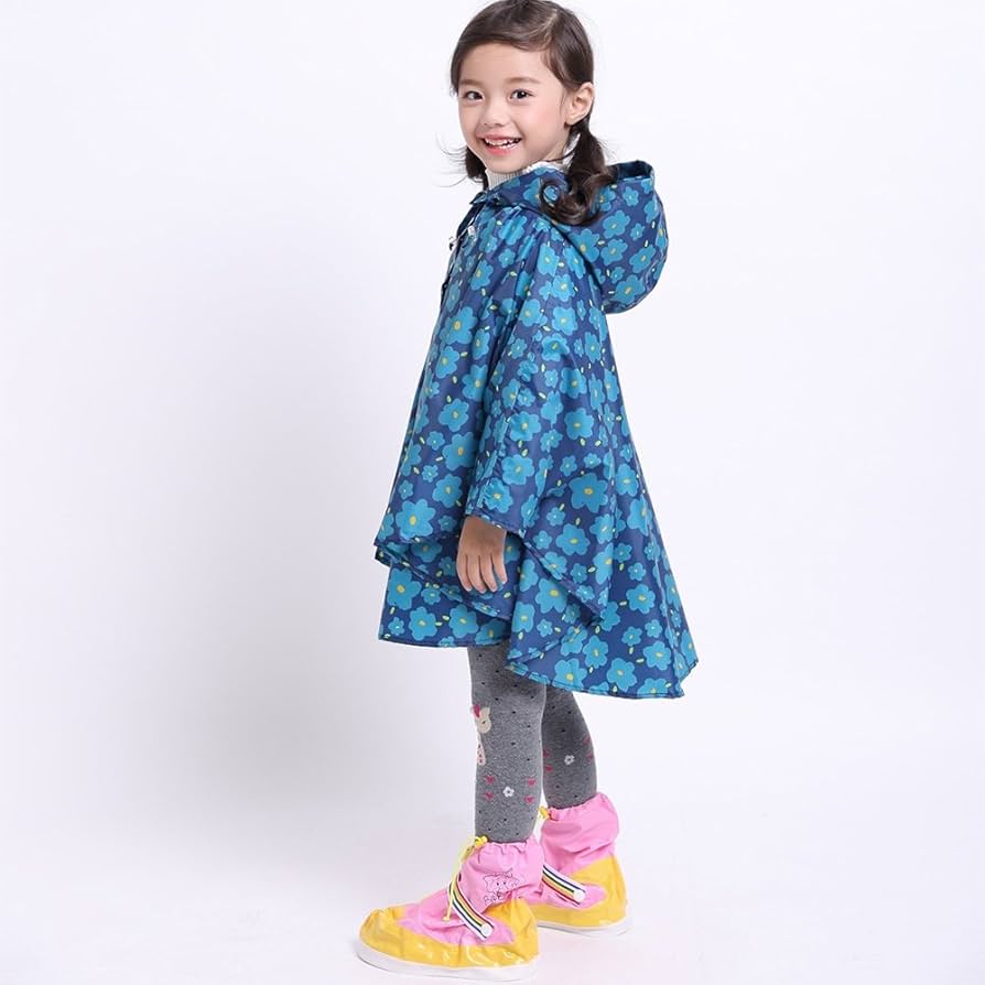 Amazon.co.jp: 子供用レインコート 子供のポンチョブルー